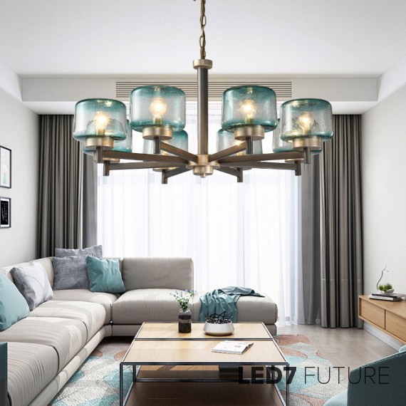 Loft Industry Modern - Elis2 Blue Chandelier